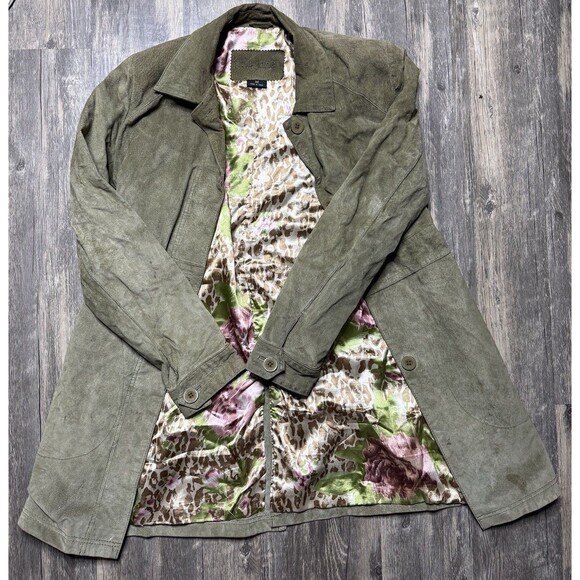 Vintage Me Jane Brown Leather Jacket Coat Short Trench Style PLEASE READ -sz M - Picture 2 of 11